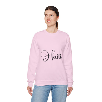 Haiti in Script Stylish Haiti Crewneck Sweatshirt Limited Artist Edition | Heritage Apparel