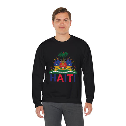 Ayiti Pride Crewneck Sweatshirt Haitian Flag & Kreyòl Design Cozy Unisex Heritage Pullover Sweatshirt