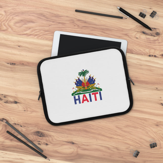 Haiti in Color Crayon Flag Heritage Laptop Sleeve Limited Culture Edition - CreoleSizzle
