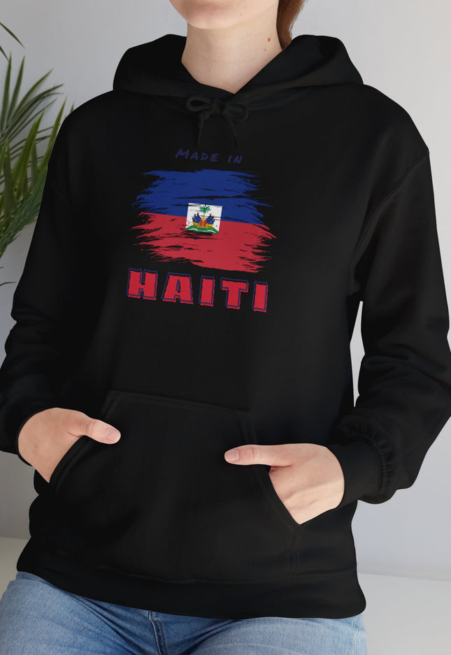 Made in Haiti Hoodie – Haitian Flag Unisex Heavy Blend Sweatshirt – Cozy Cultural Apparel - CreoleSizzle