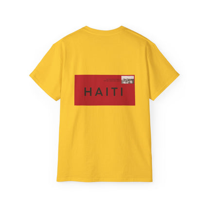 Stamped in Heritage Haitian Pride Graphic Tee Diaspora Connection Series Unisex Ultra Cotton T-Shirt Haitian Street Vibes Graphic on Back