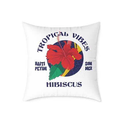 Tropical Vibes Hibiscus Pillow Limited Summer Drop Haiti Island Style - CreoleSizzle