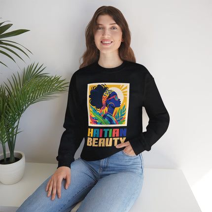 Haitian Beauty Crewneck Sweatshirt Afrocentric Unisex Sweatshirt Cultural Graphic Sweater Black Heritage Apparel
