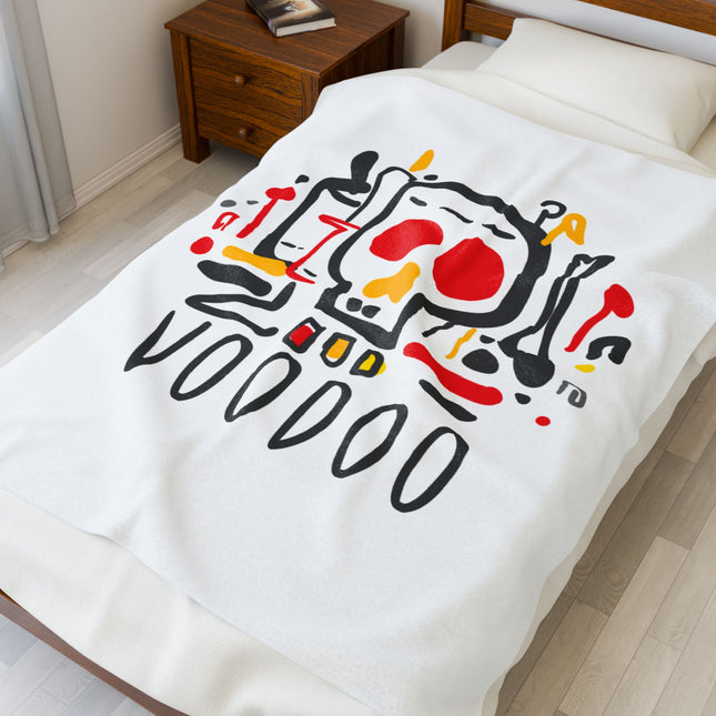Haitian Vodou Heritage Plush Blanket Bold Afro-Spiritual Art and Cultural Symbolism - CreoleSizzle