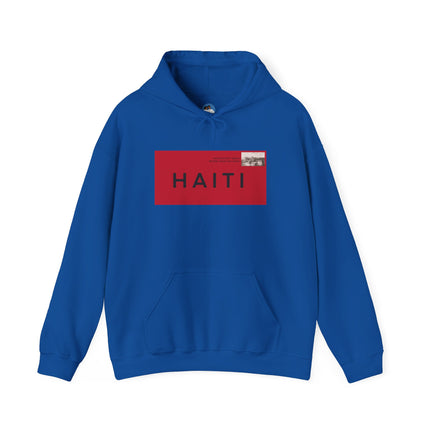 Haiti Stamp Bold Red & Black Seal of Origin Hoodie Haitian Diaspora Pride Series Unisex Hoodie,