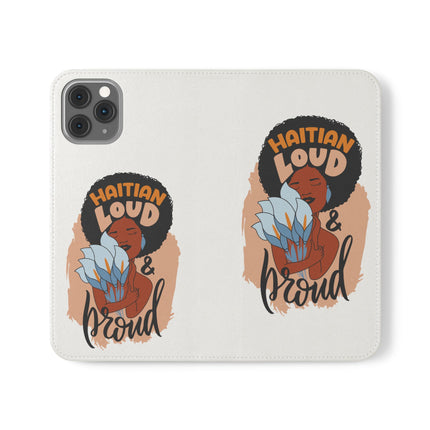 Haitian Loud and Proud Limited Heritage Edition Tee Flip Cases Stylish Phone Wallet Cultural Power Statement
