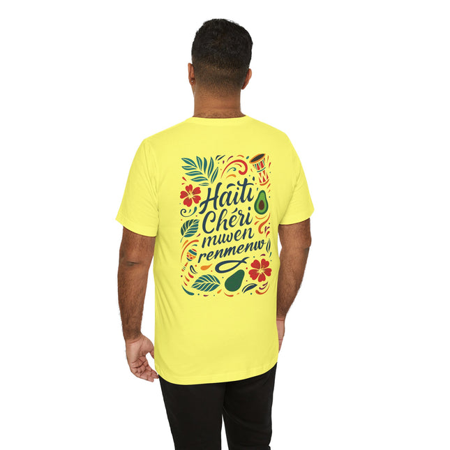 Haiti Chéri Mwen Renmenw Tee Tropical Heritage Edition Unisex Cultural Pride T-Shirt Haitian Street Vibes Graphic on Back