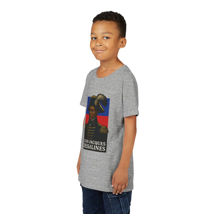 Jean-Jacques Dessalines Youth T-Shirt Haitian Independence Graphic Tee Black History Kids Apparel Cultural Heritage Gift
