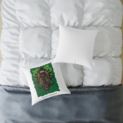 Haitian Paradise Ancestral Mask Pillow Limited Spirit Edition Afro-Caribbean Decor - CreoleSizzle