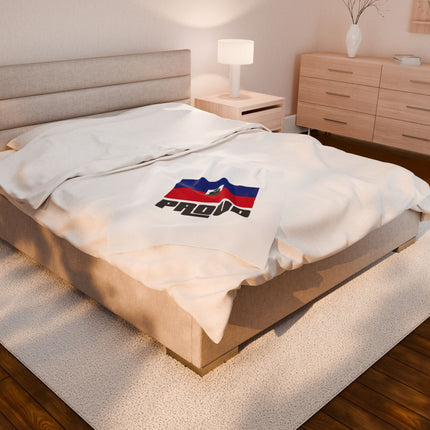 Haitian Flag Proud Premium Plush Blanket Bold Heritage Streetwear Inspired Design - CreoleSizzle