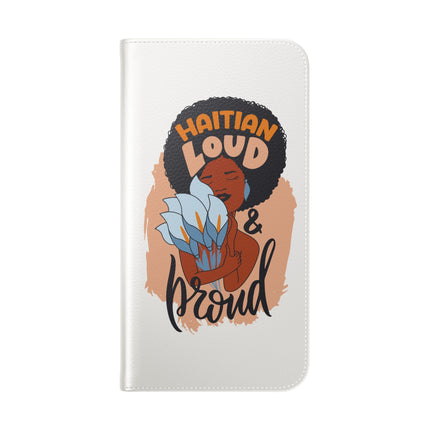 Haitian Loud and Proud Limited Heritage Edition Tee Flip Cases Stylish Phone Wallet Cultural Power Statement