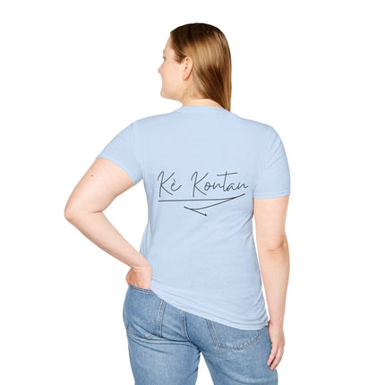 Kè Kontan Happy Heart Minimalist T-Shirt Creole Joy Collection Unisex Softstyle Tee