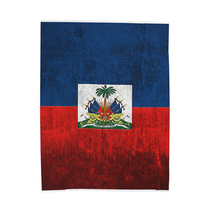 Haitian Flag Bed Sheet Velveteen Plush Blanket - CreoleSizzle