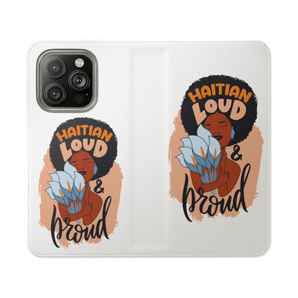 Haitian Loud and Proud Limited Heritage Edition Tee Flip Cases Stylish Phone Wallet Cultural Power Statement