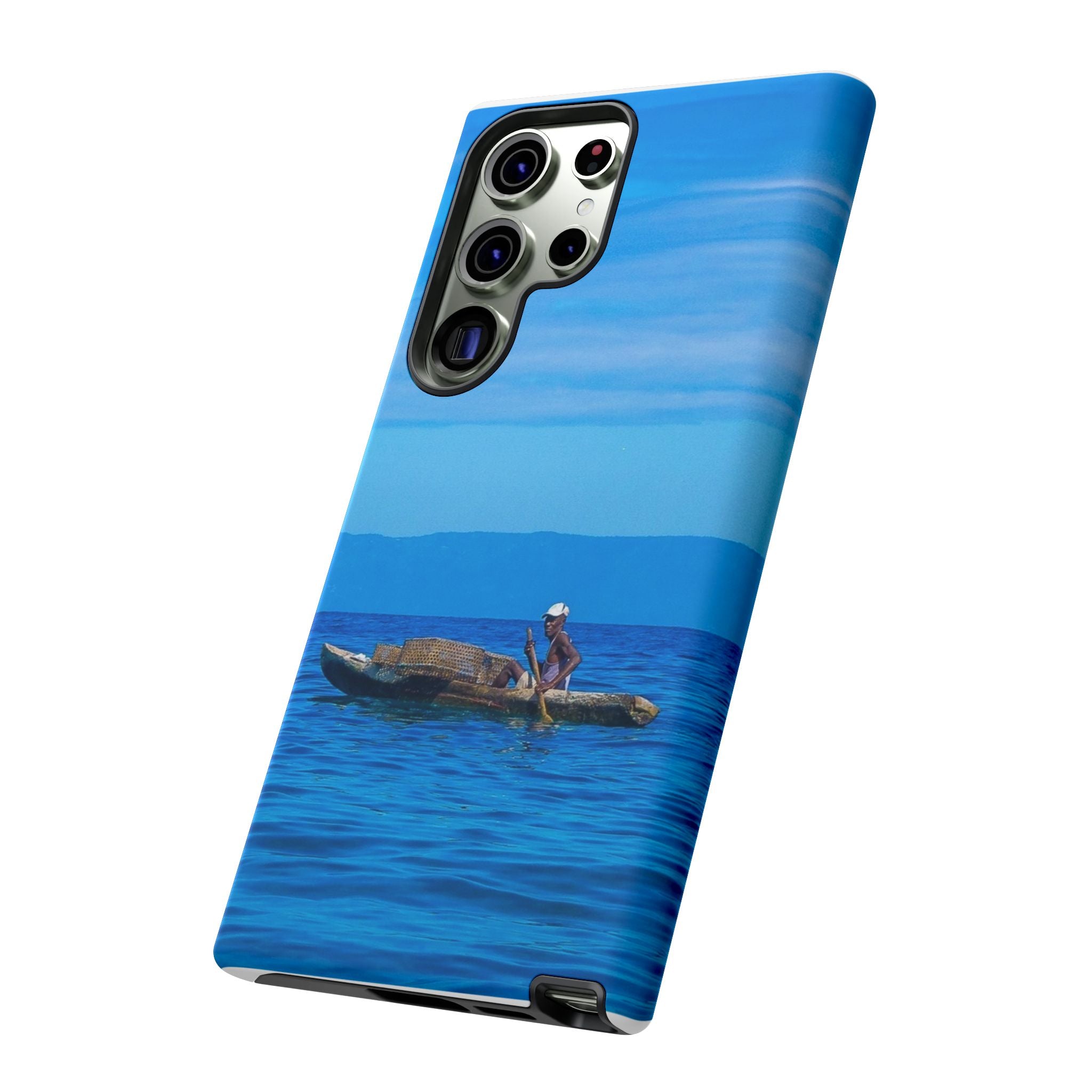 Haitian Fisherman Phone Case – Coastal Art Design – Durable, Stylish Caribbean Inspired Case