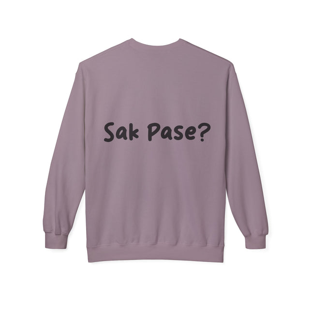 Sak Pasè? Playful Haitian Greeting Sweatshirt Unisex Midweight Crewneck Cozy Cultural Apparel & Everyday Comfort