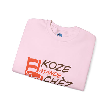 Kozi Madchèz “Grab a Chair” Creole Sweatshirt Playful Haitian Saying Unisex Cozy Crewneck