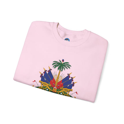 Ayiti Pride Crewneck Sweatshirt Haitian Flag & Kreyòl Design Cozy Unisex Heritage Pullover Sweatshirt