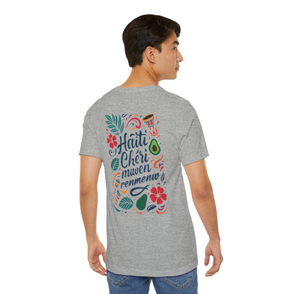 Haiti Chéri Mwen Renmenw Tee Tropical Heritage Edition Unisex Cultural Pride T-Shirt Haitian Street Vibes Graphic on Back