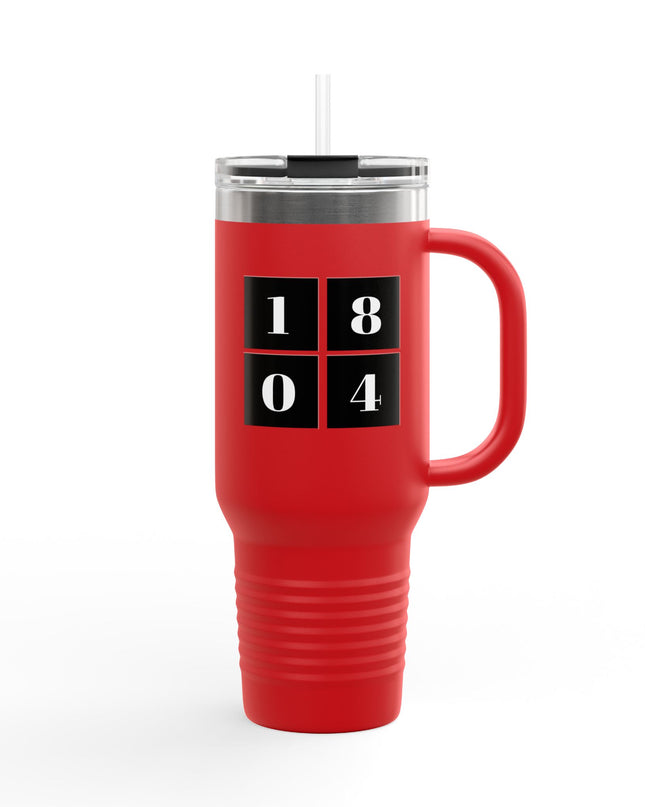 1804 Travel Mug – Haitian Independence Insulated Tumbler – Durable 1804 Haiti Pride Cup with Handle and Straw Insulated Travel Mug, 40oz - CreoleSizzle