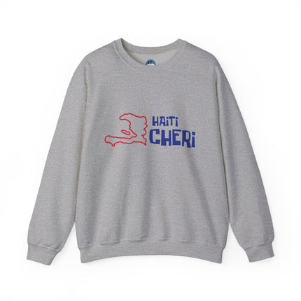 Haiti Chéri Tropical Island Nostalgia Sweatshirt Playful Heritage Design Unisex Cozy Crewneck Sweatshirt