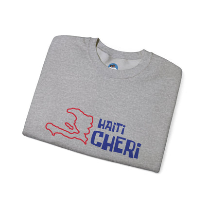 Haiti Chéri Tropical Island Nostalgia Sweatshirt Playful Heritage Design Unisex Cozy Crewneck Sweatshirt