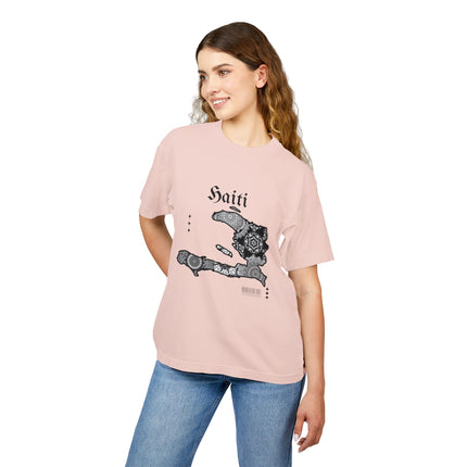 Haiti Map Mandala Heavy Tee – Celebrate Haitian Culture | Durable and Stylish Unisex Urban Heavy Tee - CreoleSizzle