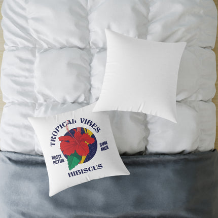 Tropical Vibes Hibiscus Pillow Limited Summer Drop Haiti Island Style - CreoleSizzle
