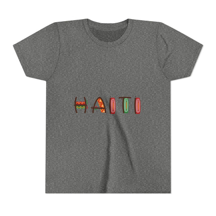 Haitian Pride Youth T-Shirt Kids Short Sleeve Graphic Tee Cultural Roots & Heritage Apparel Summer Vacation Shirt