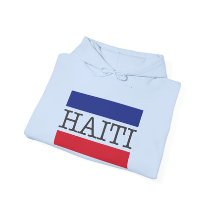 Haiti Pride Badge National Heritage Hoodie Everyday Haiti Collection Unisex Heavy Blend, Casual Wear, and Cultural Events