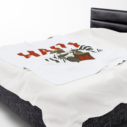 Haiti Agricultural Roots Plush Blanket Tropical Heritage Design Honoring the Land & People - CreoleSizzle