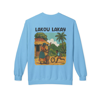 Lakou Lakay Creole Heritage Sweatshirt Haitian Nostalgia Series Unisex Premium Crewneck, Everyday Casual Wear
