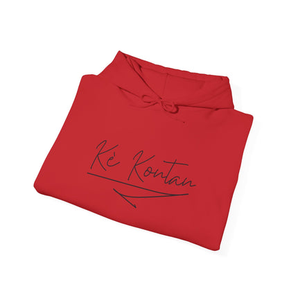 Kè Kontan Hoodie “Happy Heart” Creole Script Haitian Joy-Inspired Unisex Sweatshirt, Cozy Streetwear & Cultural Pride Gift