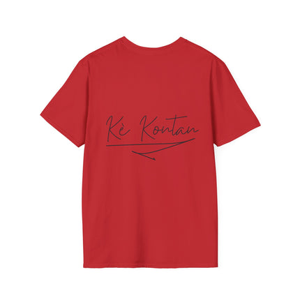 Kè Kontan Happy Heart Minimalist T-Shirt Creole Joy Collection Unisex Softstyle Tee