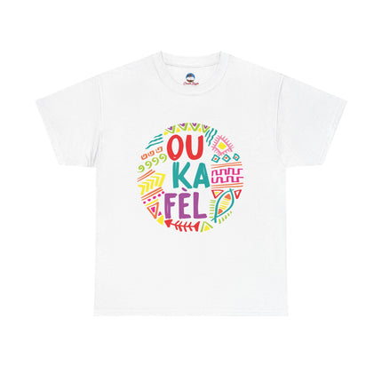 OU KA FÉ’L Motivational Creole Graphic Tee Haitian Pride Series Unisex Heavy Cotton T-Shirt