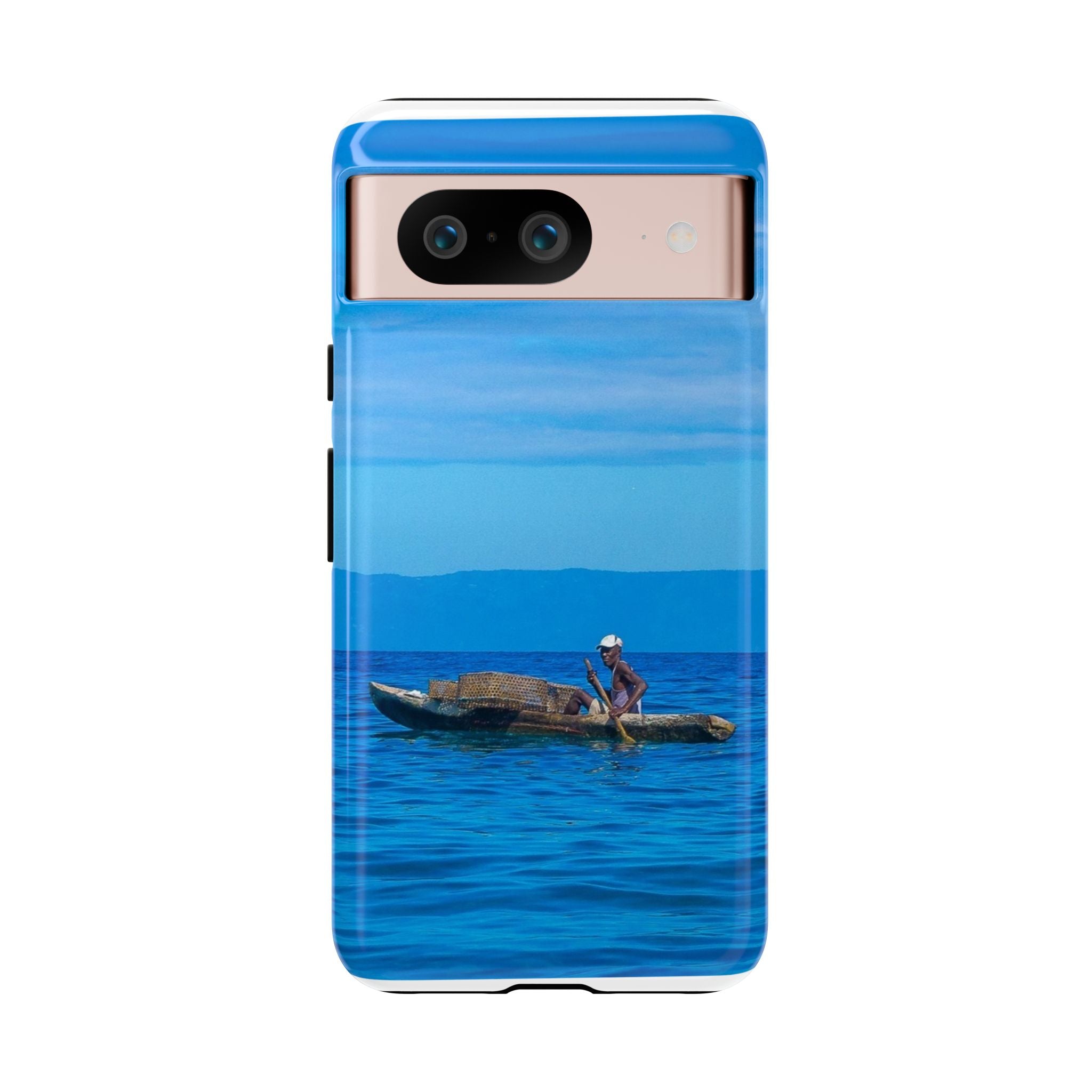 Haitian Fisherman Phone Case – Coastal Art Design – Durable, Stylish Caribbean Inspired Case