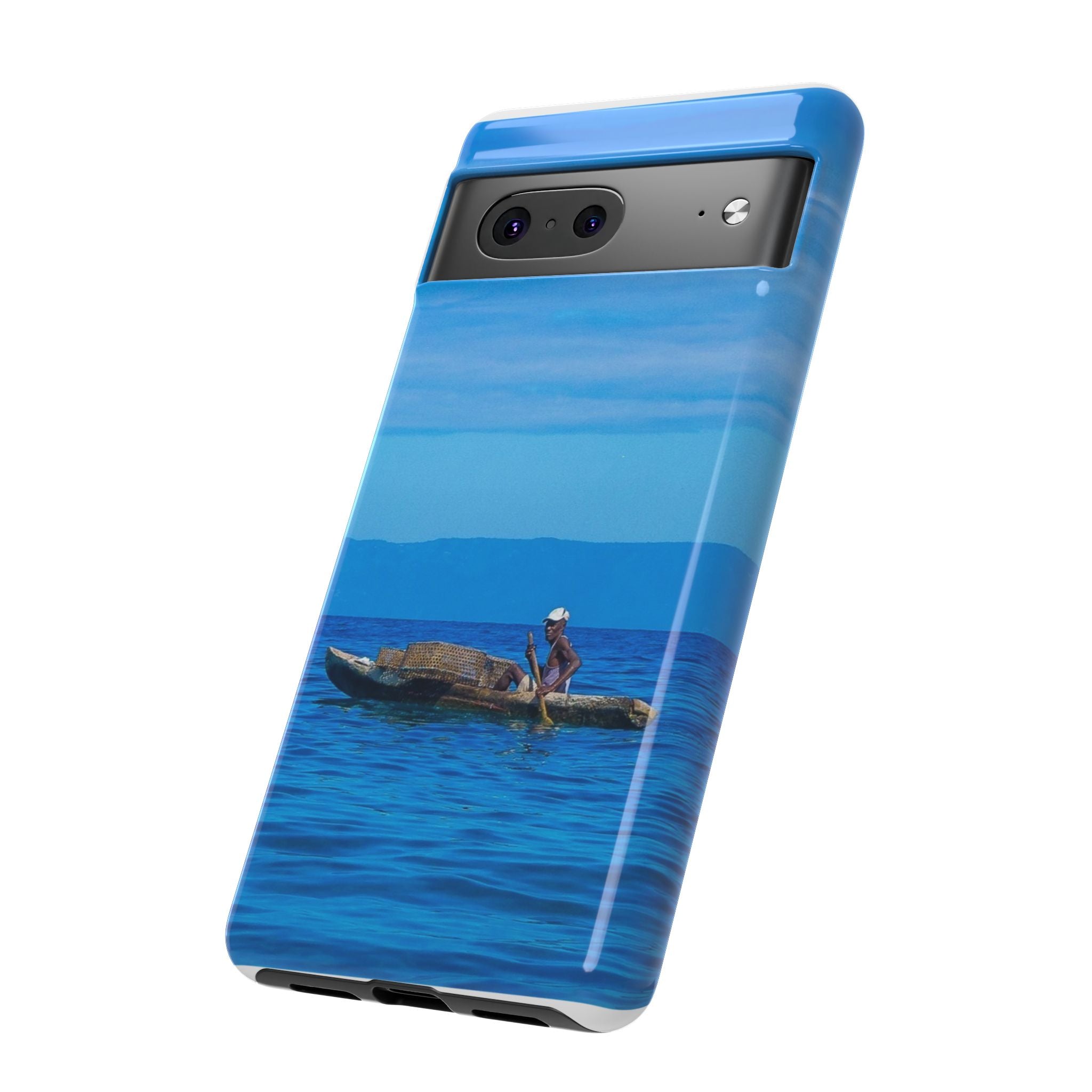 Haitian Fisherman Phone Case – Coastal Art Design – Durable, Stylish Caribbean Inspired Case