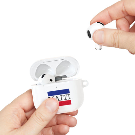 Haitian Flag and Name Minimalist National Pride AirPods Case Everyday Heritage Edition