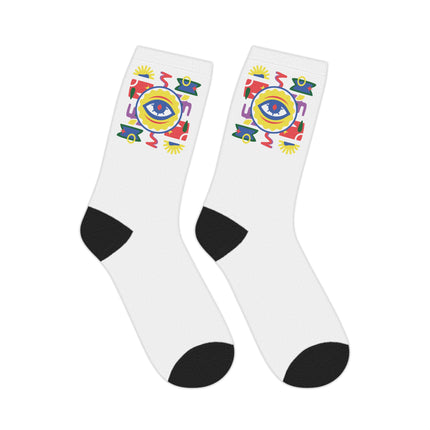 Eye of the Ancestors Limited Heritage Mid Length Socks Spiritual Afro Haitian Design