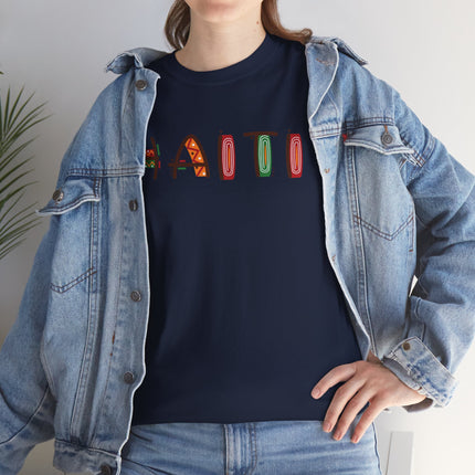 Haiti in Color Limited Heritage Drop Tee Artistic Creole Typography - CreoleSizzle