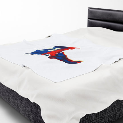 Haitian Flag Raised Fist Premium Plush Blanket Symbol of Strength Resistance Pride - CreoleSizzle