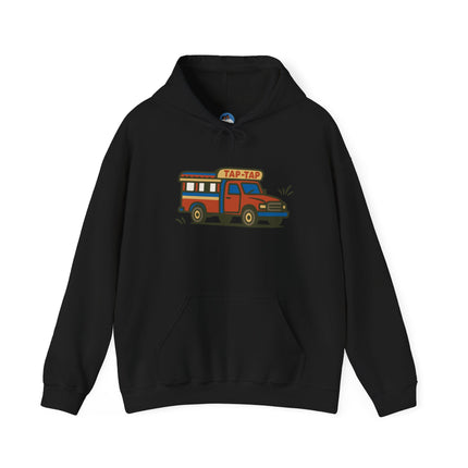 Urban Roads Haitian Tap-Tap Street Energy Hoodie Caribbean Culture Series Unisex Heavy Blend Sweatshirt Retro Van Hoodie