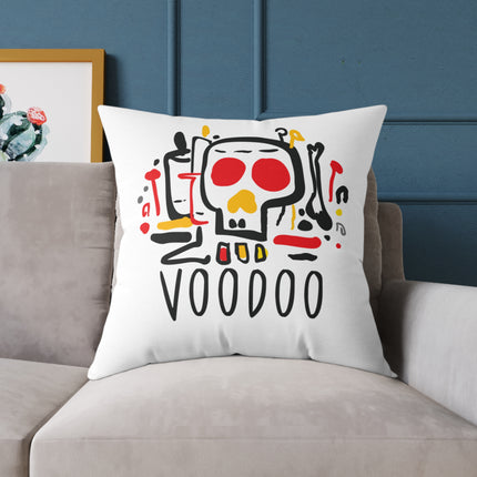 Haitian Vodou Spirit Art Pillow Afro-Caribbean Skull Graphic Bold Limited Ritual Collection - CreoleSizzle