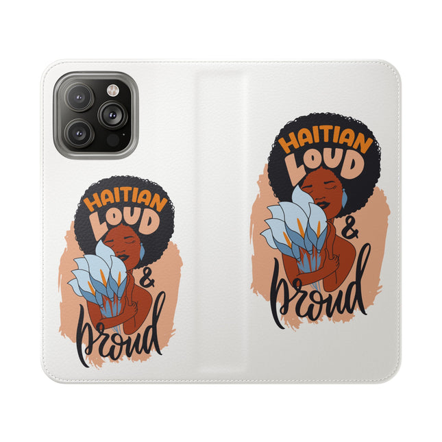 Haitian Loud and Proud Limited Heritage Edition Tee Flip Cases Stylish Phone Wallet Cultural Power Statement