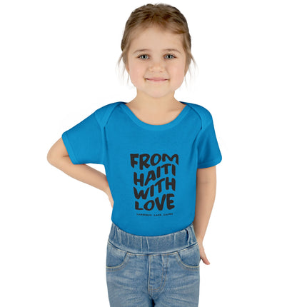 From Haiti With Love Infant Bodysuit Heritage Baby Apparel Premium Newborn Outfit Newborn Baby Clothing