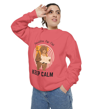 Pwoblem Pap Fini Keep Calm Sweatshirt – Haitian Creole Inspirational Sweater – Unisex Relaxed Fit Fleece - CreoleSizzle