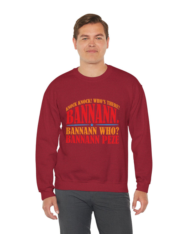Bannann Peze Crewneck Sweatshirt  A Playful Nod to Haitian Humor and Flavor - CreoleSizzle