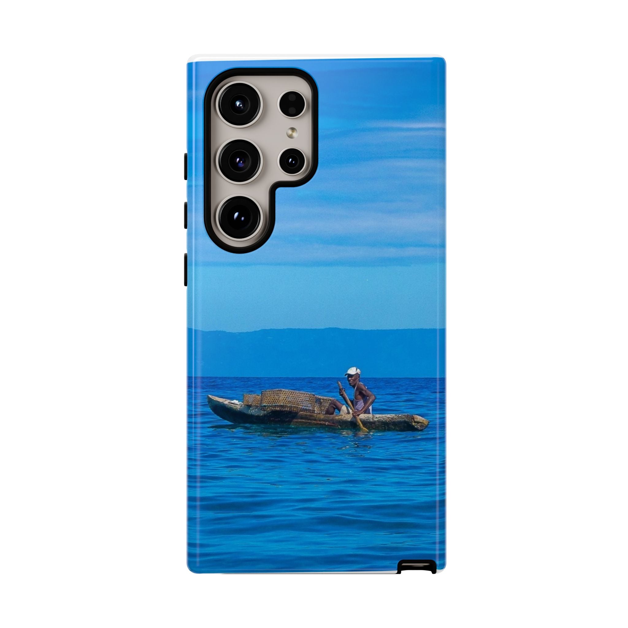 Haitian Fisherman Phone Case – Coastal Art Design – Durable, Stylish Caribbean Inspired Case