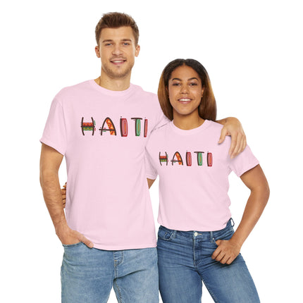 Haiti in Color Limited Heritage Drop Tee Artistic Creole Typography - CreoleSizzle