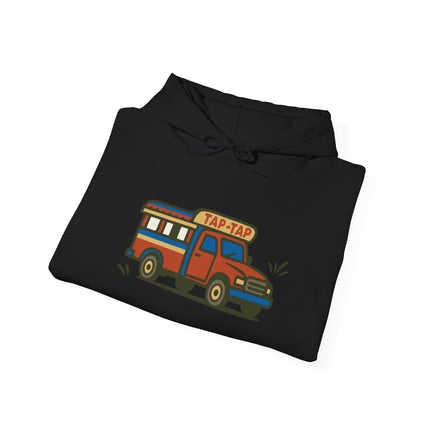 Urban Roads Haitian Tap-Tap Street Energy Hoodie Caribbean Culture Series Unisex Heavy Blend Sweatshirt Retro Van Hoodie